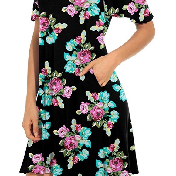 Cold Shoulder Tunic Top T-Shirt Dress - Picture 6 of 6